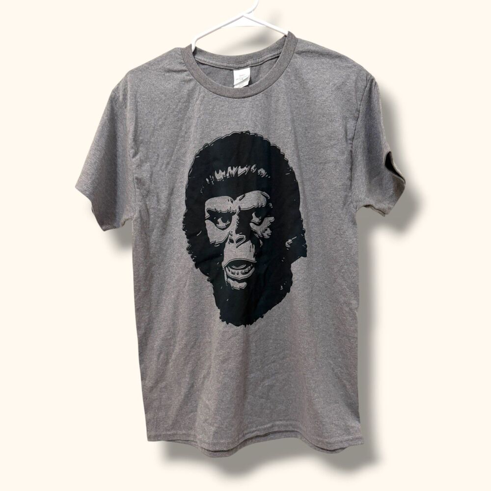 Hanes Shirt Mens M Monkey Face Graphic Gray 50% Cotton 50% Polyester